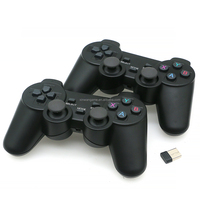 Manette analogique sans fil 2,4 GHz, mini joystick 2 en 1, manette de jeu pour 2 joueurs, USB non inclus, batterie non incluse pour PC, console de jeu MAME