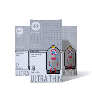 Préservatifs en latex ultra-fins de haute qualité, <span class=keywords><strong>sensation</strong></span> seconde <span class=keywords><strong>peau</strong></span>, 0,05 mm, finesse standard, forte résistance à la traction, personnalisation de la marque disponible - Product Image 1