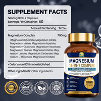Capsules de magnésium complexe Omega 12-en-1 très vendues pour l'amélioration de la densité osseuse, végétariennes, 120 par flacon, vente en gros OEM ODM
