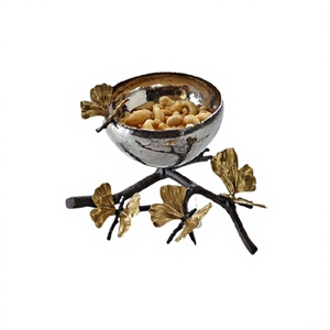 Stainless Steel Dry Fruits Serving Bowl Round Shape Silver Gold And Black Color Dates Bowl For Best Selling - Product Image 1