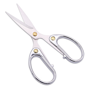 Office Scissors Stainless Steel Gold Handle Straight Head Home Use Student Office Cutting Tool - Product Image 2