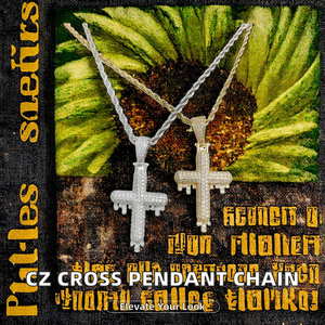 Collier pendentif croix unisexe en laiton plaqué or et argent, serti de zircone cubique naturelle, chaîne torsadée, tendance religieuse de avril - Product Image 2