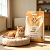 Litière pour chat biodégradable de qualité supérieure à base de maïs et de tofu, agglomération rapide, absorption élevée, ultra propre, parfumée au lait, thé vert, lavande, sous vide