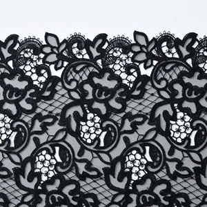 Đen Thêu Ren Tùy Chỉnh Thêu Lưới Ren Chất Lượng Cao Ren Vải Cho Hàng May Mặc - Product Image 6