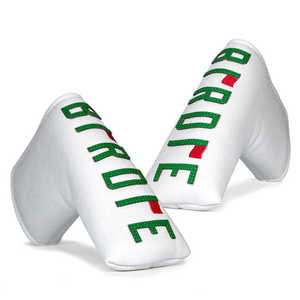 Factory Price Leather Golf Headcovers Custom Logo Green Bridie Tag Magnet Golf Blade <b>Putter</b> <b>Headcover</b> - Product Image 1