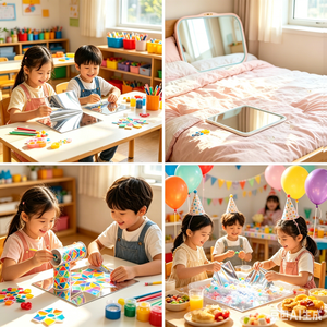 Flexible PC <b>Mirror</b> Film Self Adhesive Cuttable DIY <b>Plastic</b> <b>Mirror</b> Sheet Shatterproof Kids Craft Wall Decor OEM Factory Supply - Product Image 4