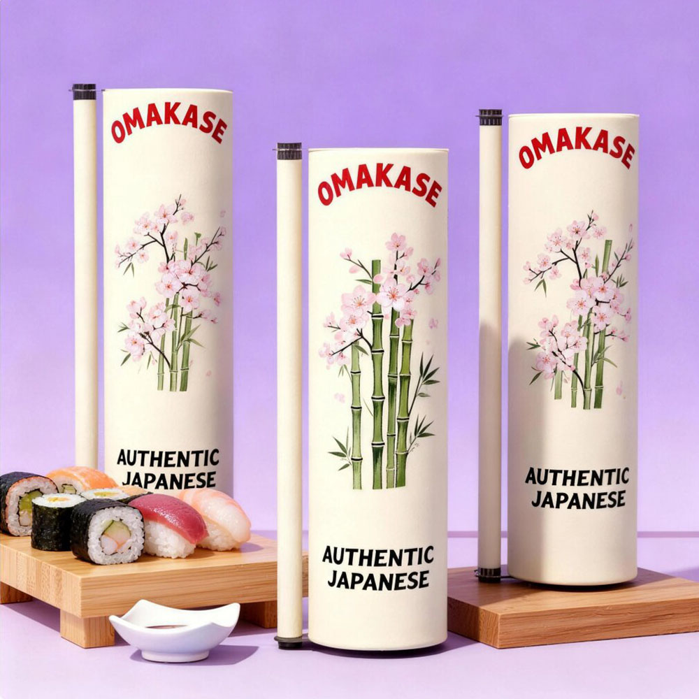 Custom Luxury Eco-Friendly Recyclable & Biodegradable Roll Edge Food Grade Paper Tube Packaging for Sushi Tea Personalizable