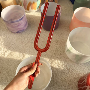 성공적인 16-20mm 순수 석영 싱잉 튜닝 포크 세트 차크라 밸런싱 사운드 힐링 크리스탈 디아파손 악기 케이스 - Product Image 3