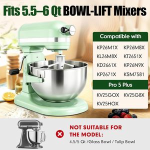 Batteur à revêtement plat avec grattoir en silicone, ustensile de cuisine, mélangeur de support, de <span class=keywords><strong>bol</strong></span> s'adapte au modèle professionnel 600 KF26M1X KD2661X - Product Image 6