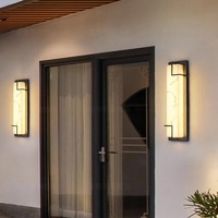 Lampe murale extérieure moderne minimaliste en acier inoxydable avec LED, étanche, pour villas, cours, colonnes extérieures, patios, allées
