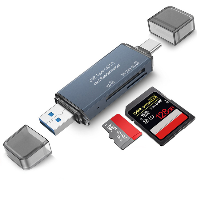 Dual Interface USB C and USB a Card Reader for SD and microSD Memory Cards OTG Adapter USB 3.0 Reader Writer for Phone Laptop