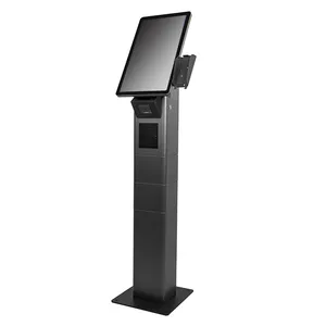 Meja berdiri 21.5 inci kapasitif layar POS Terminal Self Checkout kios dengan Printer QR kode scanner