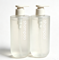 Botol Pompa Sampo PET Matte Frosted 300ml 400ml 500ml 1L Kemasan Pompa Putih Plastik Kosong untuk Kondisioner Rambut, Sabun Mandi, Losion