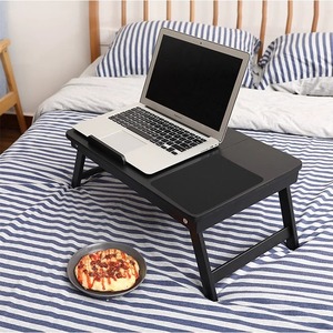 Foldable Laptop <b>Table</b> 55x35x22cm Black Bed Desk With Mouse Pad For Home <b>Office</b> Use - Product Image 1