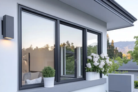 Fenêtre coulissante en aluminium de qualité américaine, certifiée NFRC, double vitrage avec moustiquaire