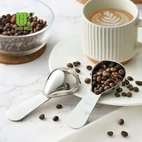 Logo personnalisé, cuillère à espresso et cuillère doseuse classique en acier inoxydable 304, manche court, 15 ml/1T et 30 ml/2T, pour poudre de thé, cadeaux d'affaires