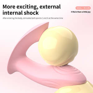 Ferngesteuerter Tragbarer <span class=keywords><strong>Vibrator</strong></span> Masturbator Dildo mit Klopf-Funktion für Orgasmus, USB-Aufladbar, IPX5 Wasserdicht, 10 Frequenzen für Frauen - Product Image 3