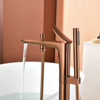 Robinet de baignoire sur pied en laiton de luxe moderne de qualité supérieure, ensemble de douche pour hôtel chromé noir or gris anthracite
