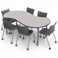 Mesa de Actividades para el Aula con Altura Ajustable, Escritorio Flexible para el Aprendizaje Colaborativo, Muebles Escolares Modernos para K12