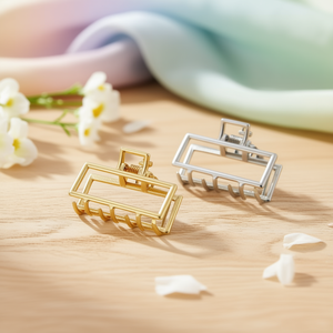 Pinces à cheveux Z 4,5 cm, rectangulaires, en métal, pour femmes, style simple, usage quotidien - Product Image 2