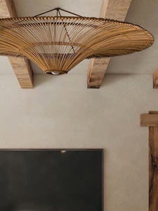 Lampadario in <span class=keywords><strong>Rattan</strong></span> Stile Giapponese Retrò con Altezza Regolabile per Ristoranti Lampade da Soffitto in Stile Sud-Est Asiatico per Soggiorni - Product Image 2