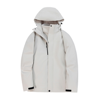 Veste imperméable coupe-vent à capuche unisexe 3-en-1 pour l'extérieur, fermeture éclair, style sportif d'hiver