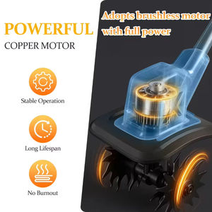 Motoculteur de jardin sans fil réglable, mini cultivateur électrique, profondeur de déchaumage de 24 cm, puissance de 1000 W, entraînement électrique 21 V, 9 pouces de travail - Product Image 6