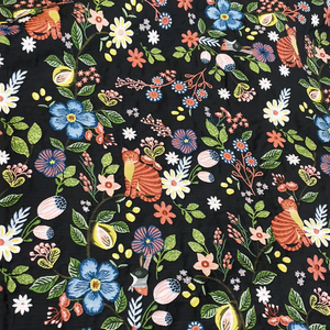 Tissu jacquard brodé 3D de style français, luxueux, floral et chat, pour robe, vêtement ou sac - Product Image 4