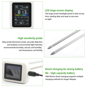 Medidor de prueba de suelo integral 6 en 1 | Monitoreo de PH, humedad, fertilidad, temperatura, luz y humedad para jardines y plantas - Product Image 4