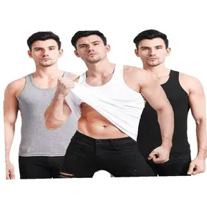 0.59 Dollar Mode BD001 Size L-3XL Rib Waist Wholesale Polyester Fitted Sports Men Tank Top With Different Colors