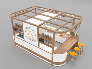 Quiosco de Café de Madera Estilo Árabe, Quiosco de Panadería <span class=keywords><strong>y</strong></span> Cafetería para Centro Comercial, Restaurante, Quiosco de Comida Prefabricado, Diseño de Muebles para Puestos - Product Image 4