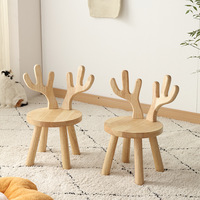 Chaise enfant en bois massif motif faon, minimalisme moderne, dossier animal, multifonctionnelle et démontable pour chambre d'enfant, salons, lecture et jeux