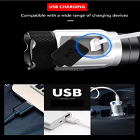4 * XPG kecil Mini portabel daya tinggi Super terang USB isi ulang lampu senter luar ruangan berkemah pena klip Led senter taktis