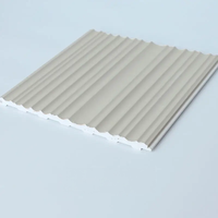 Panel Decorativo Sólido de 2440x196x10mm, Patrón Geométrico Moderno, Fibra de Bambú, Resistente al Agua, Panel de Pared para Dormitorio de Villa, Listón Acanalado