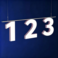 Enseigne 3D LED à lettres canal, logo personnalisé en acrylique éclairé par l'avant, signalétique commerciale, transformateur d'alimentation CC pour publicité en centre commercial