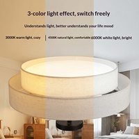 Plafonnier LED moderne au design épuré pour chambre à coucher, avec variateur de lumière, montage en saillie, en tissu