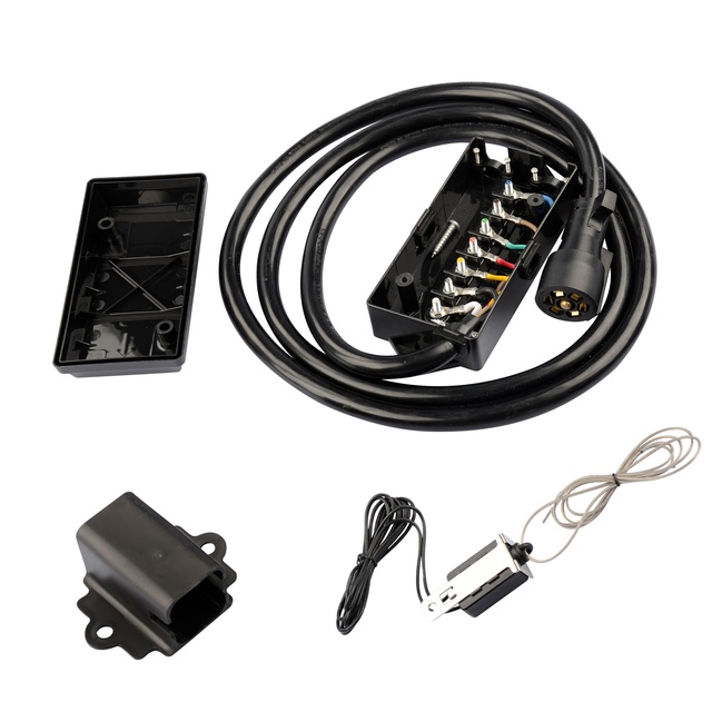 7 Way American Trailer Cable Wiring Harness with Junction Box Include Breakaway Switch and Plug Holder Trailer Accessories