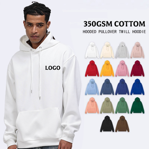 เสื้อฮู้ดดี้ผู้ชายผ้าฟลีซคอตตอน 100% หนัก 350 กรัม แบบ OEM สั่งทำได้ ไม่มีลาย พิมพ์ลายได้ ทรงโอเวอร์ไซส์ สไตล์ลำลอง สตรีทแวร์ รุ่น TKAN9037 - Product Image 1