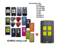 Télécommande de porte de garage 2VA 4VA 2/4 boutons 12V sans fil RF Rolling Code Key Fob Gate Opener Key Dupliator