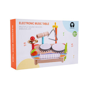 Juguetes Montessori de Madera, Mesa de Música Electrónica Multifuncional, Tambor, Xilófono, Sonajeros para Bebés, Juego de Percusión para Niños, CPC CE - Product Image 4