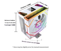 Enfriador AIO de carcasa de CPU OEM/ODM con 4 tubos de calor y ventilador ARGB AMD4/5 LGA115X 1200 1700 1366 Refrigeración por aire para procesadores de PC y radiador