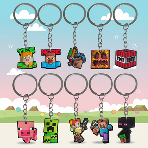 Porte-clés Lumineux Écologique Zeamor <span class=keywords><strong>Logo</strong></span> 2D 3D Dessin Animé Mignon Mineur Jeu Personnalisé Caoutchouc Minecrafts Pendentif Sac à Dos Cadeau - Product Image 4