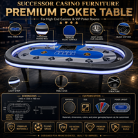 Table de poker de luxe SUCCESSOR, taille et couleur personnalisées, pliable, Texas Hold'em, logo, matériau, table de jeu pour casino, club