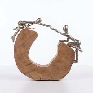 Modern Aluminium Sculpture with Metal <b>Figures</b> Artistic Handmade Eco-Friendly Durable Decor for Living Room Tabletop Display - Product Image 1