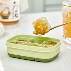Six Compartment Silicone Ice Tray With Lid Food Grade Cube Mold For Household Refrigerator Storage - Product Image 3