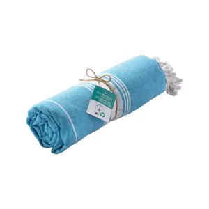 Toalla de playa de algodón reciclado, merchandising sostenible - Product Image 1