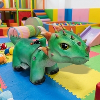 Manège Dinosaure Métallique à Monnayeur pour Enfants, Idéal pour Centres Commerciaux et Parcs d'Aventures