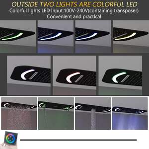 Grifos de sistema de ducha LED de lujo, mezclador de ducha de burbujas de cascada de niebla de lluvia súper grande, juegos de baño termostáticos de alto flujo de agua - Product Image 5