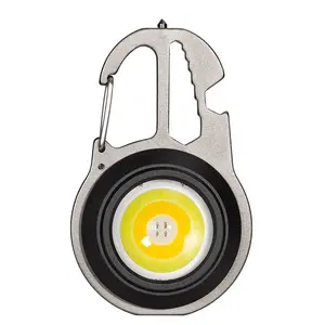 RTS Mini lampe de Camping Portable Cob porte-clés Rechargeable lampe de travail de réparation de voiture avec ouvre-bouteille et marteau de fenêtre cassé