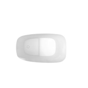 Bañera Ovalada Independiente Moderna Maydon, Bañera de Superficie Sólida Blanca Mate, Diseño de Baño Elegante, Piedra Artificial Moderna - Product Image 2